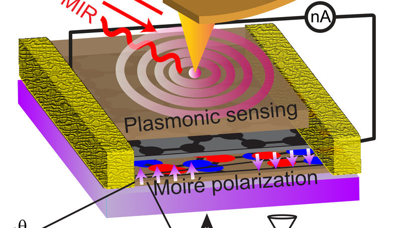 Plasmonic polarization sensing of electrostatic superlattice potentials