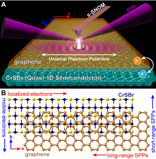 Engineering anisotropic electrodynamics at the graphene/CrSBr interface